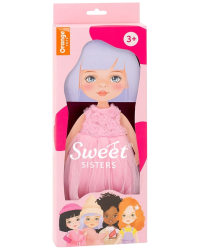 Orange Toys Sweet Sisters Sweet Sisters Set de îmbrăcăminte pentru păpuși - Rochie roz cu trandafiri - 1