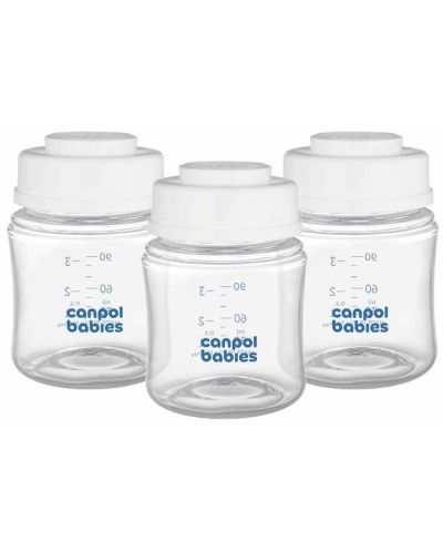 Set de recipiente pentru depozitarea laptelui matern Canpol babies - 3 x 120 ml - 1