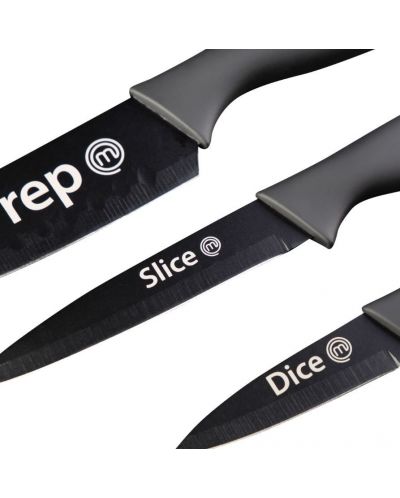 Set de cuțite MasterChef - 3 piese, oțel, PP-TPR, negru - 3