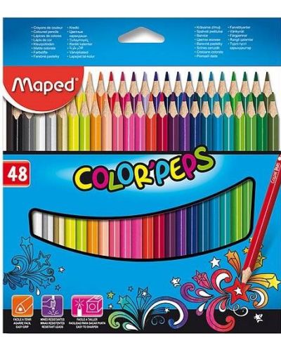 Set creioane colorate Maped Color Peps, 48 culori - 1