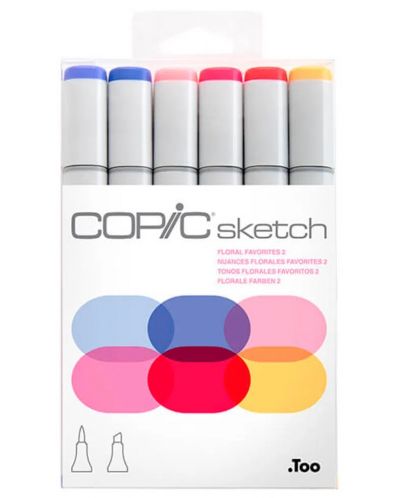 Set de markere Too Copic Sketch - Floral , 6 culori - 1