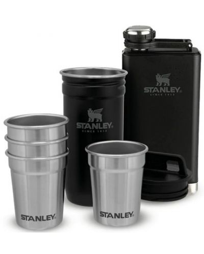 Shot glass set Stanley - Pre-Party, Flask, 4 buc. pahare, negru - 1