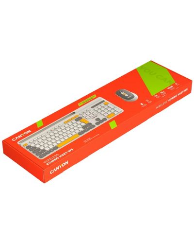 Set mouse și tastatură Canyon - CNS-HSETW5BG, wireless, bej - 6