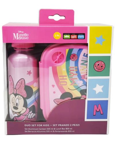 Set sticlă și cutie de mâncare Disney - Oh My Minnie - 1