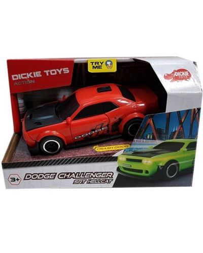 Masinuta Dickie Toys - Dodge Challenger SRT Hellcat, neagra - 1