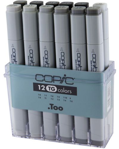 Set de markere Too Copic Classic - Tonuri de gri, 12 culori - 1