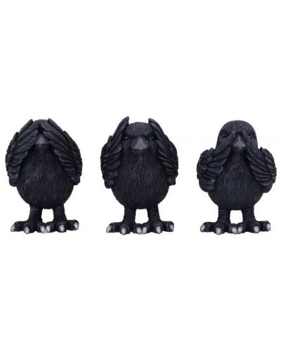 Set de statuete Nemesis Now Adult: Humor - Three Wise Ravens, 8 cm - 1