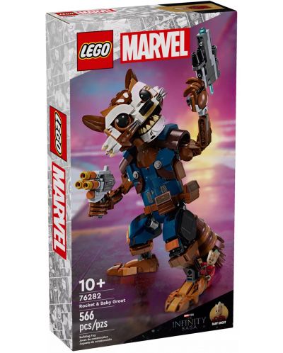 Constructor LEGO Marvel Super Heroes - Rocket și Baby Groot (76282) - 1