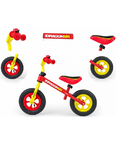 Bicicleta de echilibru Milly Mally -  Dragon Air, rosu-galben - 2