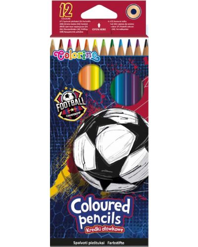 Colorino - Set de creioane colorate pentru fotbal, 12 culori - 1