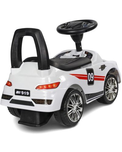 Mașină de călărie Baby Mix - Racer, albă - 4