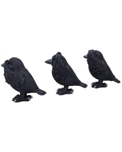 Set de statuete Nemesis Now Adult: Humor - Three Wise Ravens, 8 cm - 2