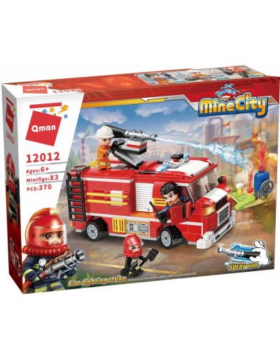 Set constructie Qman Mine City - Camion de pompieri - 1