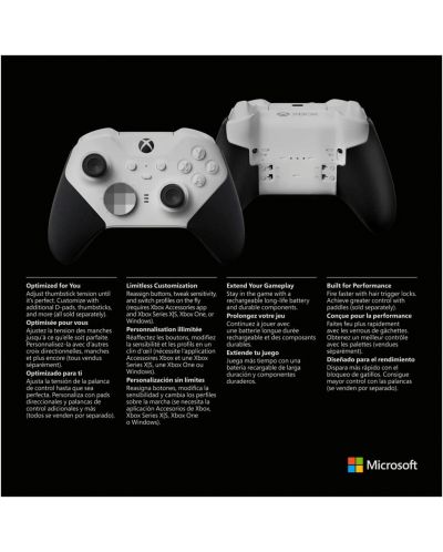Controller Microsoft - Xbox Elite Wireless Controller, Series 2 Core, alb - 7