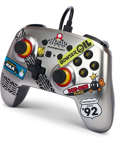 Controller PowerA - Enhanced, cu fir, pentru Nintendo Switch, Mario Kart - 4