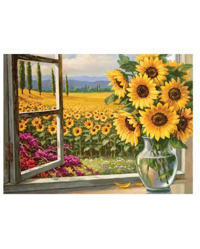 Set de pictură cu vopsele acrilice Royal - Câmpuri de floarea-soarelui, 39 x 30 cm - 1
