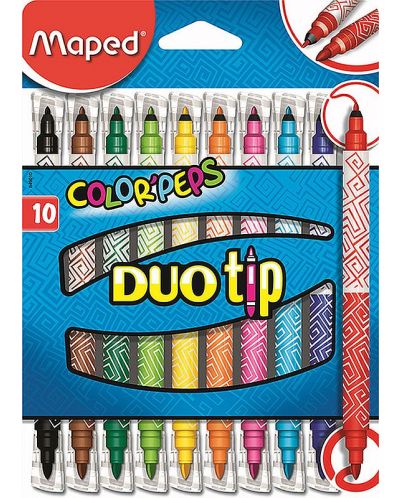 Set carioci cu 2 varfuri Maped Color Peps Duo Tip - 10 culori - 1