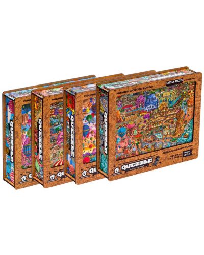 Colecție de puzzle-uri Unidragon 4 x 250 piese - Baloane - 1