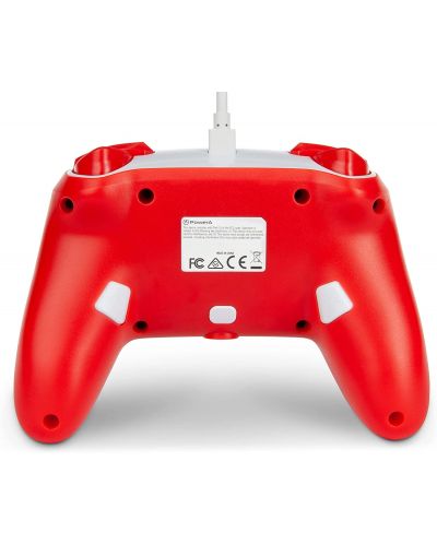 Controller PowerA - Enhanced, cu fir, pentru Nintendo Switch, Mario Red/White - 3