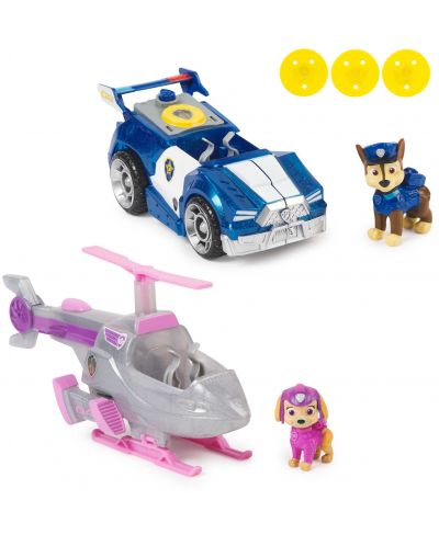 Set de vehicule Spin Master Paw Patrol: The Mighty Movie - Skye și Chase - 3