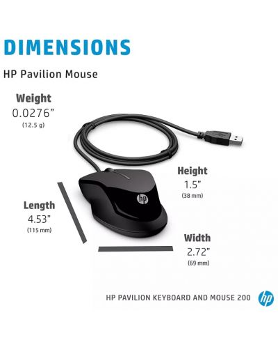 Set tastatură și mouse HP - Pavilion 200, negru - 4