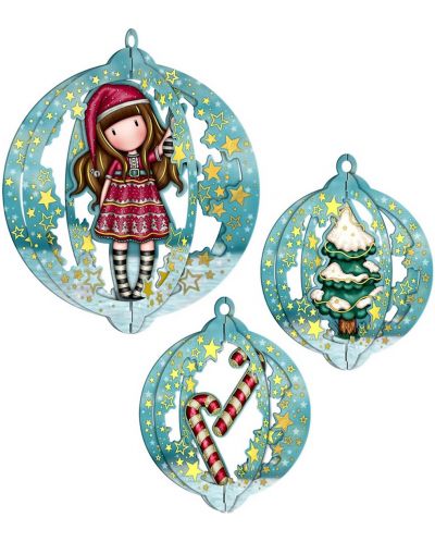 Set decorațiuni de Crăciun 3D Santoro Gorjuss - Mеrry and Bright, Tis The Season - 5
