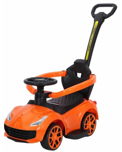 Mașinuța Ocie - Ride-On B Super, cu maner parental, portocale - 1