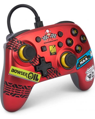 Controller PowerA - Nano Enhanced, cu fir, pentru Nintendo Switch, Mario Kart: Racer Red - 2