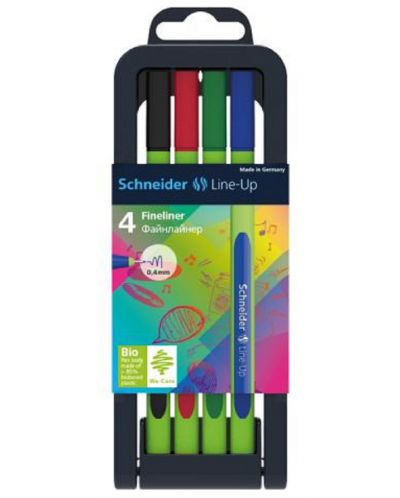 Set linere Schneider - Line-Up 0.4 mm, 4 culori - 1