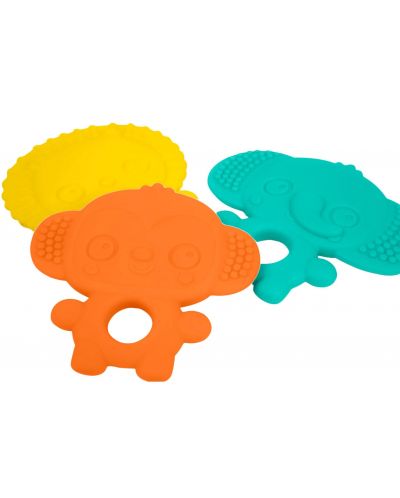 Set de jucării pentru dentiție pentru bebeluși Bright Starts - Multi-Pack, Animale, 3 buc - 1
