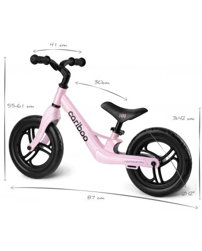 Bicicletă de echilibru Cariboo - Magnesium Pro, roz - 6
