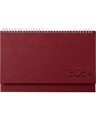 Calendar de birou din piele Kazbek - roșu, 2024 - 1