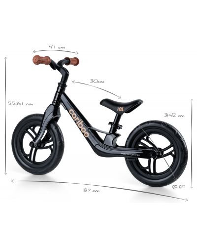 Bicicletă de echilibru Cariboo - Magnesium Pro, negru/maro - 7