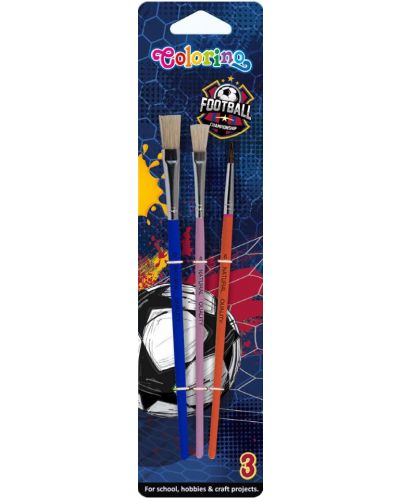 Set de pensule Colorino Paintbrush - Fotbal, 3 bucăți - 1
