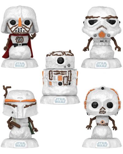 Set figurine Funko POP! Movies: Star Wars - Holiday Darth Vader, Stormtrooper, Boba Fett, C-3PO R2-D2 (Special Edition) - 1