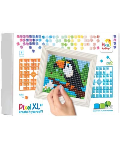 Set creativ cu cadru și pixeli Pixelhobby - XL, Toucan - 1