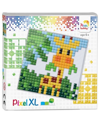 Kit creativ cu pixeli Pixelhobby - XL, Girafa - 1