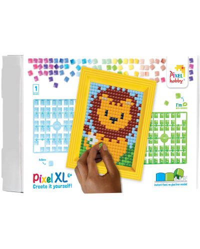 Set creativ cu cadru și pixeli Pixelhobby - XL, Lioness - 2