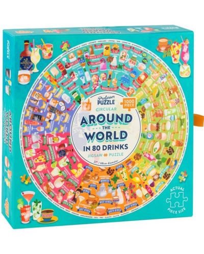 Profesorul Puzzle 1000 de piese Puzzle rotund - În lumea băuturilor  - 1