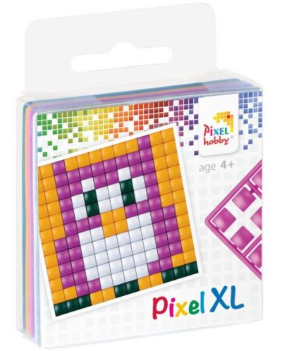 Set creativ cu pixeli Pixelhobby - XL, Owl, 4 culori - 1