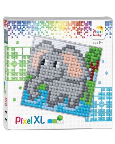 Pixelhobby Set de hobby creativ cu pixeli XL, 23x23 pixeli - Elefant - 1