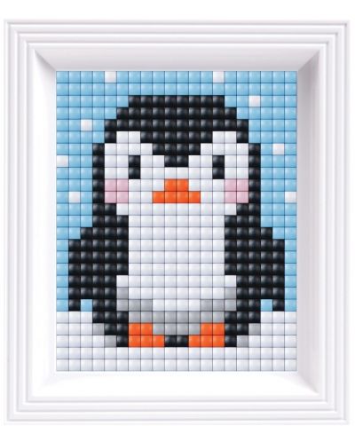 Set creativ cu rama si pixeli Pixelhobby - XL, Pinguin - 1