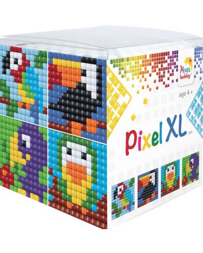 Kit creativ cu pixeli Pixelhobby - XL, Cub, pasari - 1