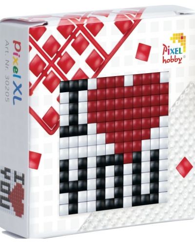  Set creativ cu pixeli Pixelhobby - XL, I love you - 1