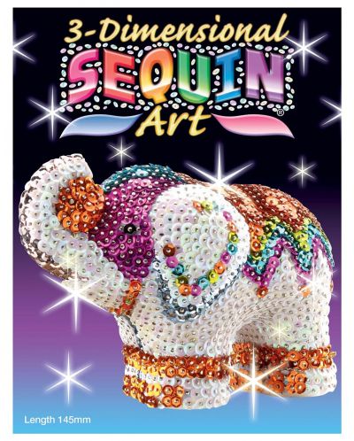 Set creativ KSG Crafts Sequin Art - figurina 3D din paiete, Elefant - 2