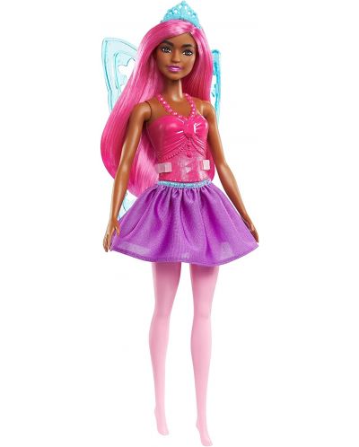Papusa Barbie Dreamtopia - Barbie zana cu aripi, cu parul roz - 1