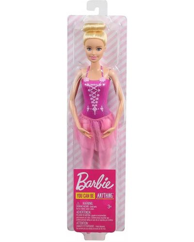 Papusa Mattel Barbie - Balerina, cu par blond si rochie roz - 1