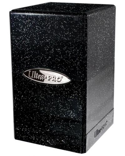 Cutie pentru cărți Ultra Pro Satin Tower - Glitter Black (100+ buc.) - 1