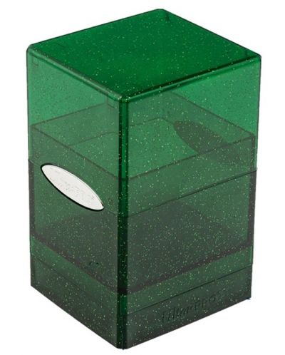 Cutie pentru cărțiи Ultra Pro Satin Tower - Glitter Green (100+ buc.) - 1