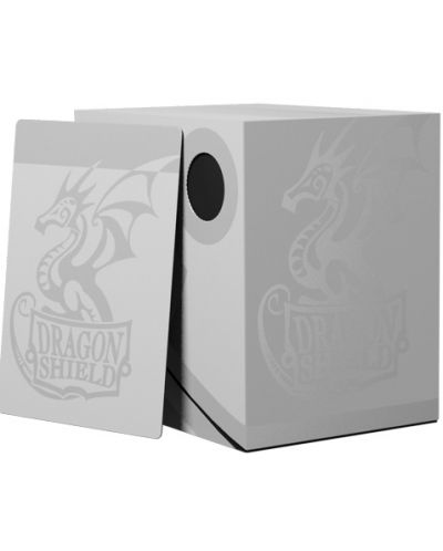 Cutie pentru carti de joc Dragon Shield Double Shell - alb cenușiu/negru (150 buc.) - 2